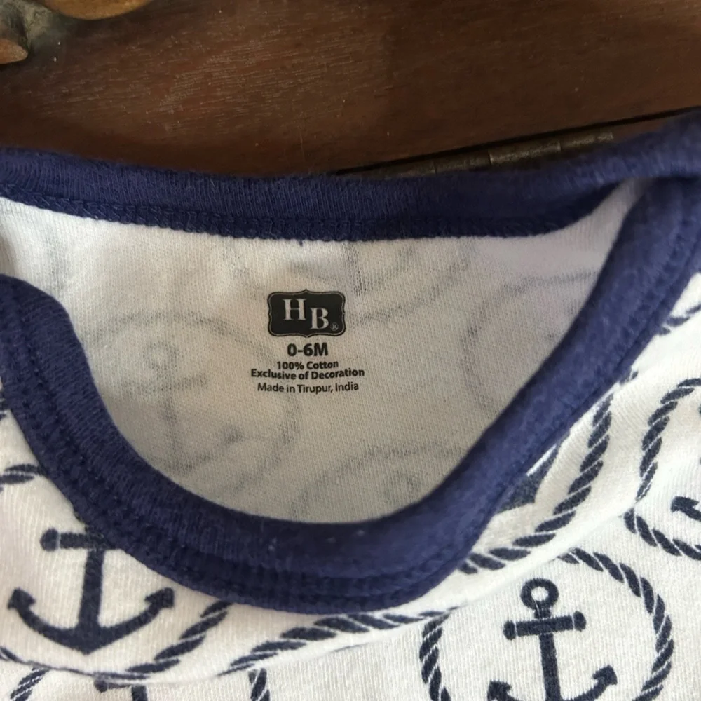 Hudson Bay Nautical Anchor Print Kids Pajamas, 0-6M
